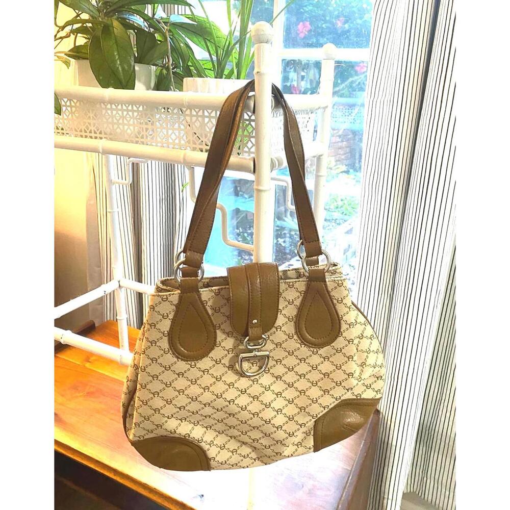 Vintage Aigner Signature Fabric Bag / Fantastic / Timeless / Grab Her!